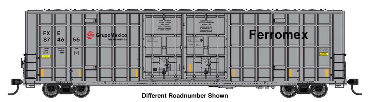 PREORDER Walthers Mainline HO 910-3132 60' High Cube Plate F Horizontal Post Boxcar, Ferromex #874668