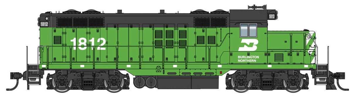PREORDER Walthers Mainline HO 910-20507 EMD GP9 Phase II with Chopped Nose, ESU Locomotive Burlington Northern #1812