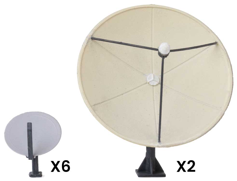 PREORDER Walthers (SceneMaster) HO 949-4209 Satellite Dishes Kit, 6 Small and 2 Large
