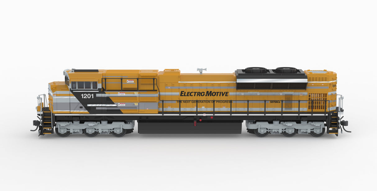 PREORDER Broadway Limited Imports HO 10430 EMD SD70ACe, EMD Demo 1201, Yellow Progress Rail, No-Sound / DCC-Ready