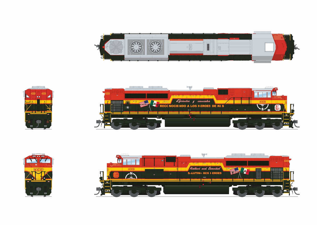 PREORDER Broadway Limited Imports HO 10434 EMD SD70ACe, Kansas City Southern 4009, "Heroes" Scheme, No-Sound / DCC-Ready