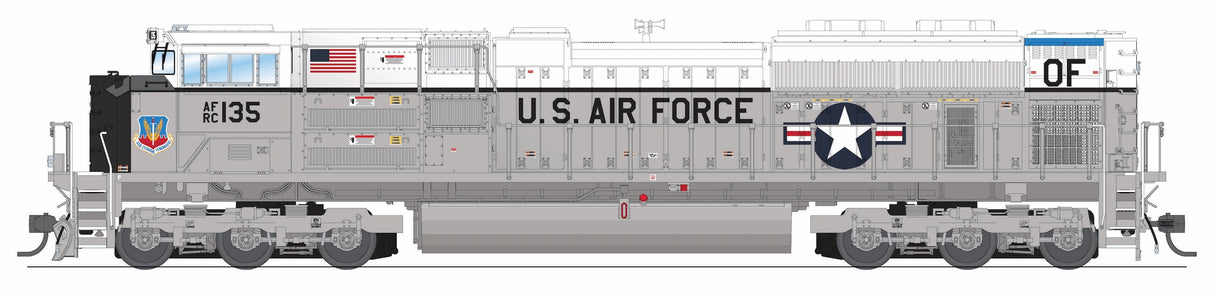PREORDER Broadway Limited Imports HO 10444 EMD SD70ACe, US Air Force #135 Fantasy Paint, No-Sound / DCC-Ready
