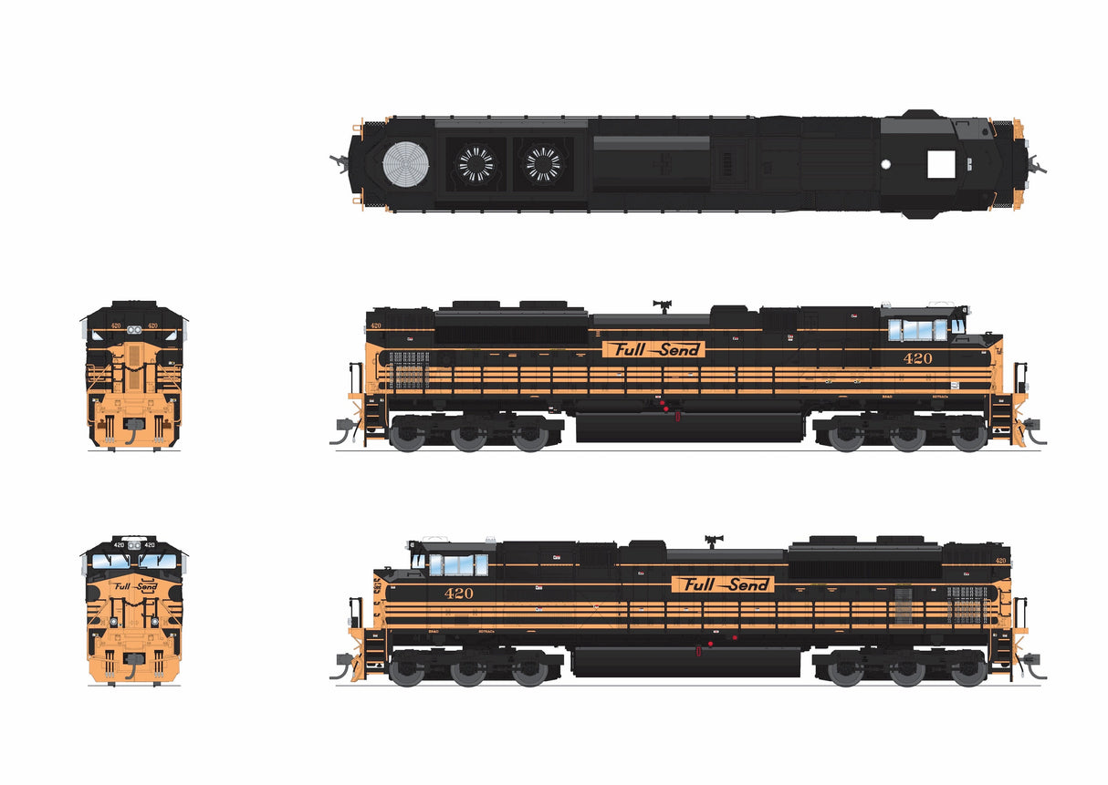 PREORDER Broadway Limited Imports HO 10457 EMD SD70ACe, 422, "Full Send" 5-Stripe Scheme, Paragon4 Sound/DC/DCC, w/ Smoke, HO (Hyce Tra