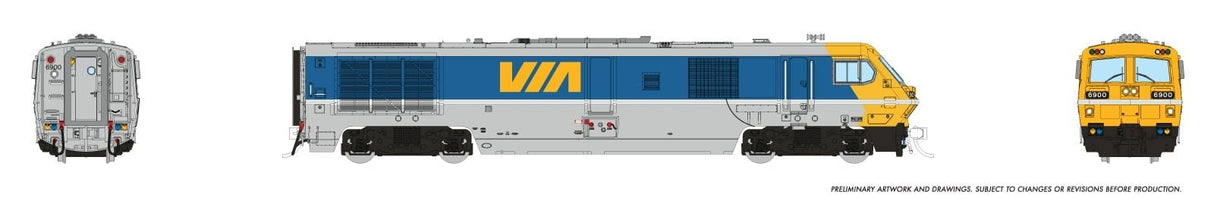 PREORDER Rapido HO 1113005 Bombardier LRC Locomotive, Via Rail Canada #6900