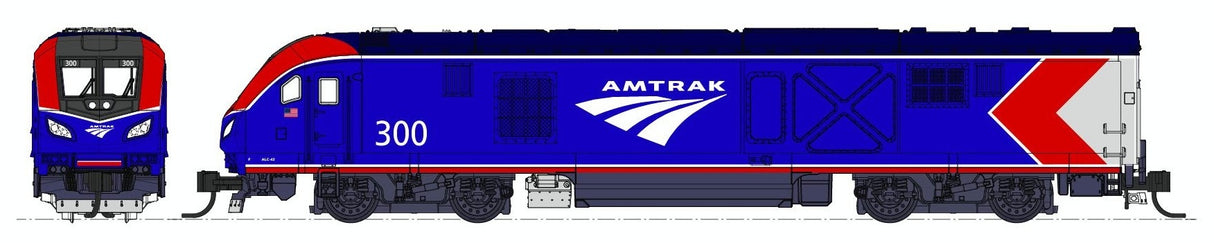 Kato N 1766052-DCC ALC-42 Charger, Amtrak (Phase VI) #303 (DCC Equipped)