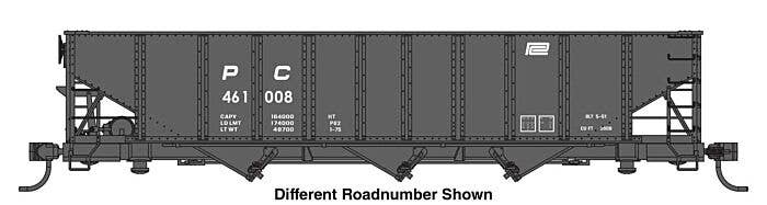 Walthers Mainline HO 56724 70-Ton AAR 3-Bay Open Hopper, Penn Central #461104