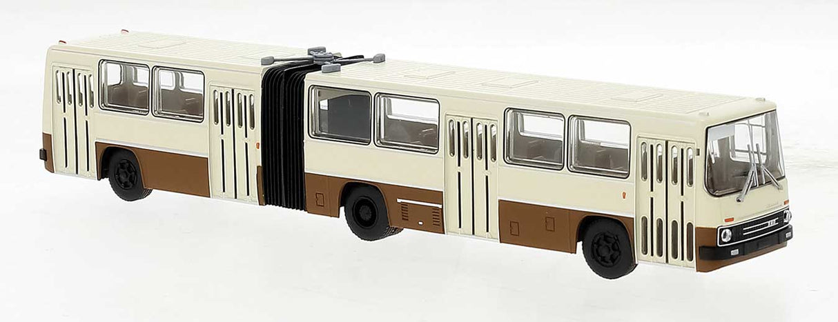 PREORDER Brekina HO 59719 1985 Ikarus 280.02 Articulated Bus, Assembled, Ivory, Brown