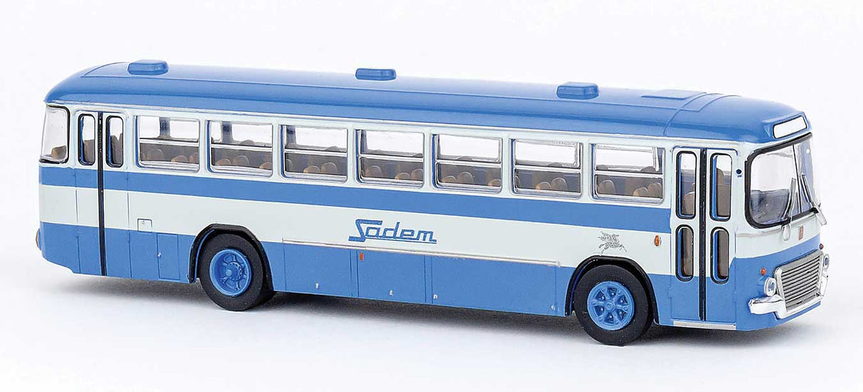 PREORDER Brekina HO 59912 1972 Fiat 306/3 Interurbano Bus, Assembled, Sadem (blue, white, Italian Lettering)
