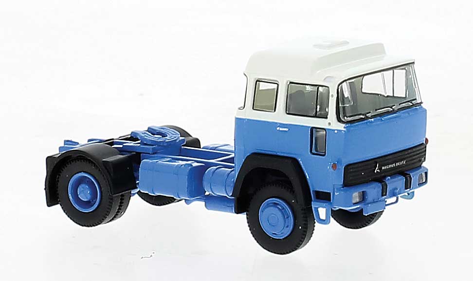 PREORDER Brekina HO 83283 1974 Magirus 310 D SZM Tractor Only, Assembled, Blue, White