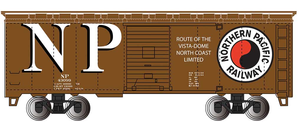 Bachmann Trains HO 17015 Pullman-Standard PS-1 40' Steel Boxcar, Silver Series, Northern Pacific 27231 (Boxcar Red, white, red, black, Large Monad and NP)