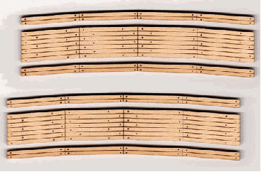Blair Line HO 111 2-Lane Curved Laser-Cut Wood Grade Crossing 2-Pack, 19-21" Radius