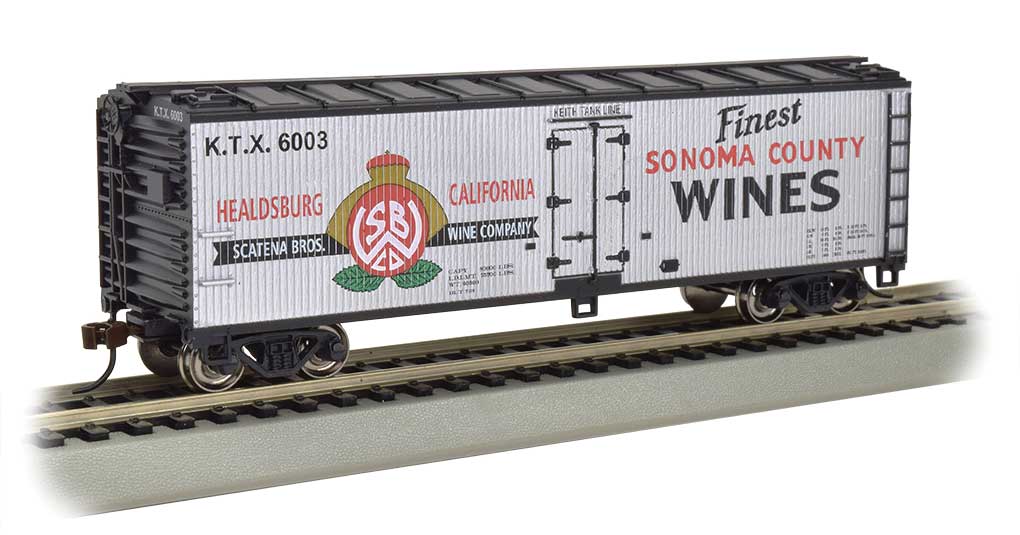 Bachmann HO 19808 40' Wood Side Refrigerated Box Car, Sonoma County Wines #6003