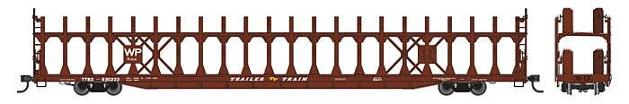 Walthers Mainline HO 8045 89' Flatcar with Bi-Level Open Auto Rack, Western Pacific #930222