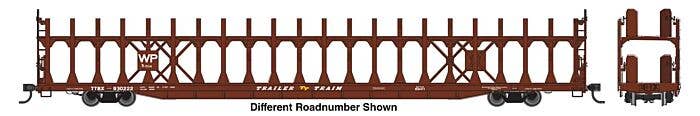 Walthers Mainline HO 8048 89' Flatcar with Bi-Level Open Auto Rack, Western Pacific #930246