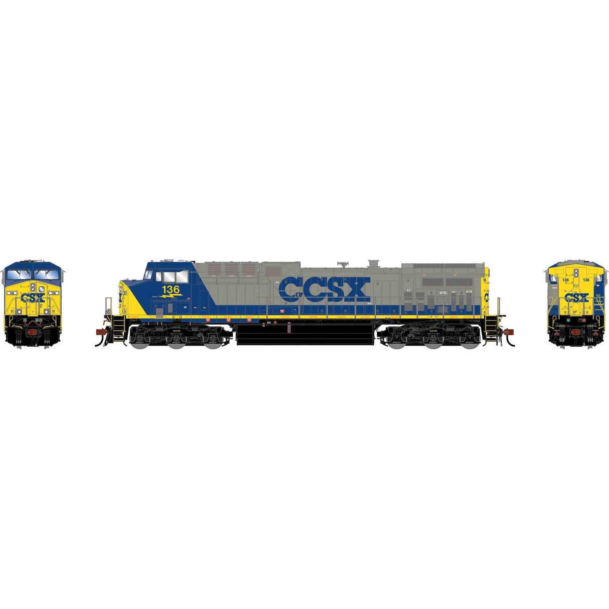 PREORDER Athearn Genesis HO ATHG-3144 GEN AC4400CW Locomotive w/DCC & Sound, CSXT 'CCSX/CSXX Replacement Panels' #136