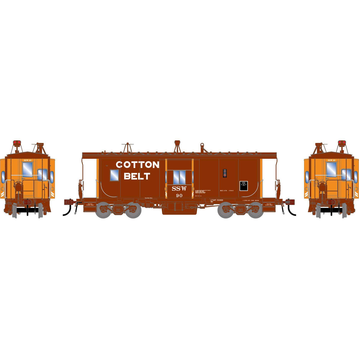 PREORDER Athearn Genesis HO ATHG-3215 GEN ICC Bay Window Caboose w/Lights & Sound, Early SSW #90