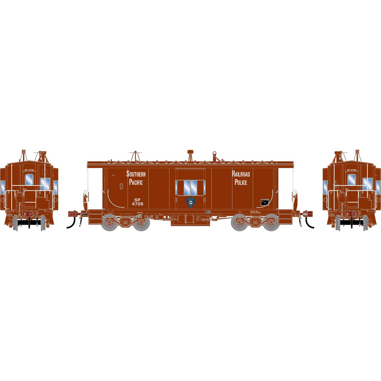 PREORDER Athearn Genesis HO ATHG-3222 GEN ICC Bay Window Caboose w/Lights, SP Police #4726
