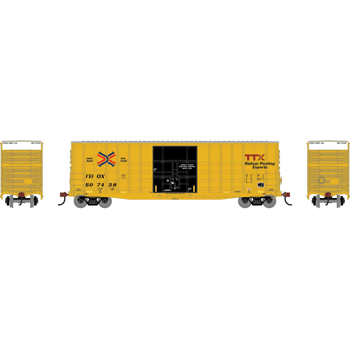 PREORDER Roundhouse HO RND-4653 RND 50' Waffle High Cube Box Car, FBOX #507438