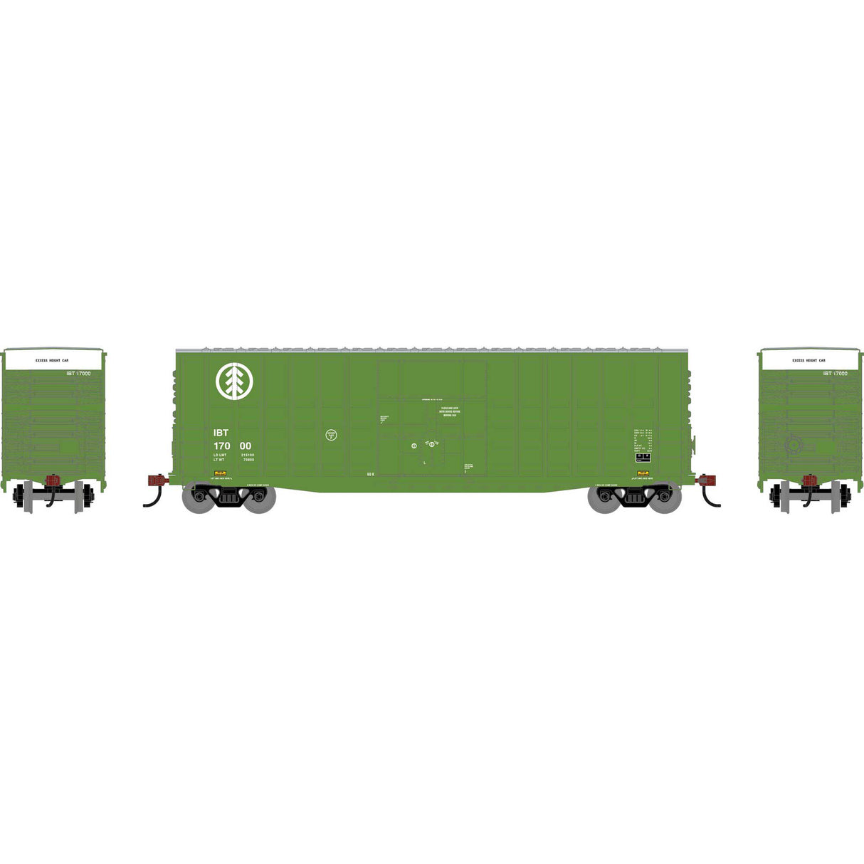 PREORDER Roundhouse HO RND-4655 RND 50' Waffle High Cube Box Car, IBT #17000