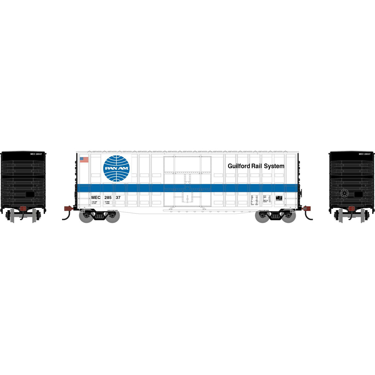 PREORDER Roundhouse HO RND-4663 RND 50' Waffle High Cube Box Car, MEC #28537