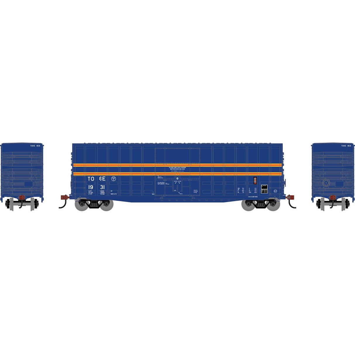 PREORDER Roundhouse HO RND-4665 RND 50' Waffle High Cube Box Car, TOE #1931