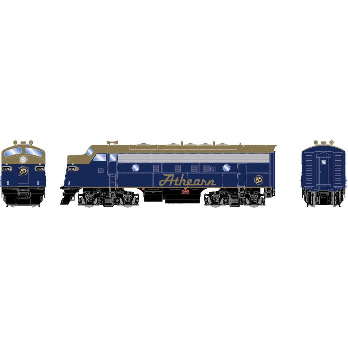 PREORDER Roundhouse HO RND-4667 RND F7A Single Headlight DCC-Ready Locomotive, X #80 80th Anniversary Limited Edition