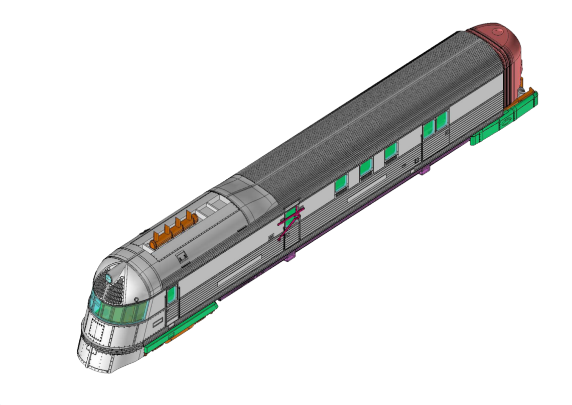 PREORDER Kato N 106-101-DCC Pioneer Zephyr Set, Chicago Burlington & Quincy (3-Pack) (DCC-Equipped)