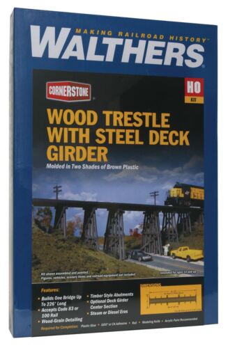 Walthers Cornerstone HO 933-3147 Trestle with Deck Girder Bridge Kit