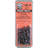 Kadee HO 148-25 #148-25 Bulk Pack, 25 Pairs #148 Whisker Metal Couplers, Medium (9/32") Centerset Shank