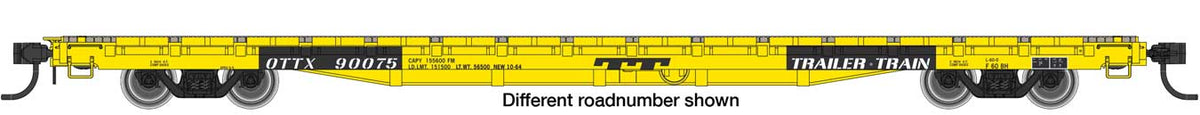 Walthers Mainline HO 910-5406 60' Pullman-Standard Flat Car, TTX (OTTX) #90188