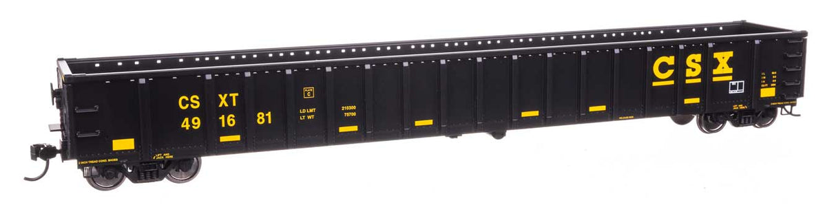 Walthers Mainline HO 910-6465 68' Railgon Gondola, Ready To Run, CSX #491681