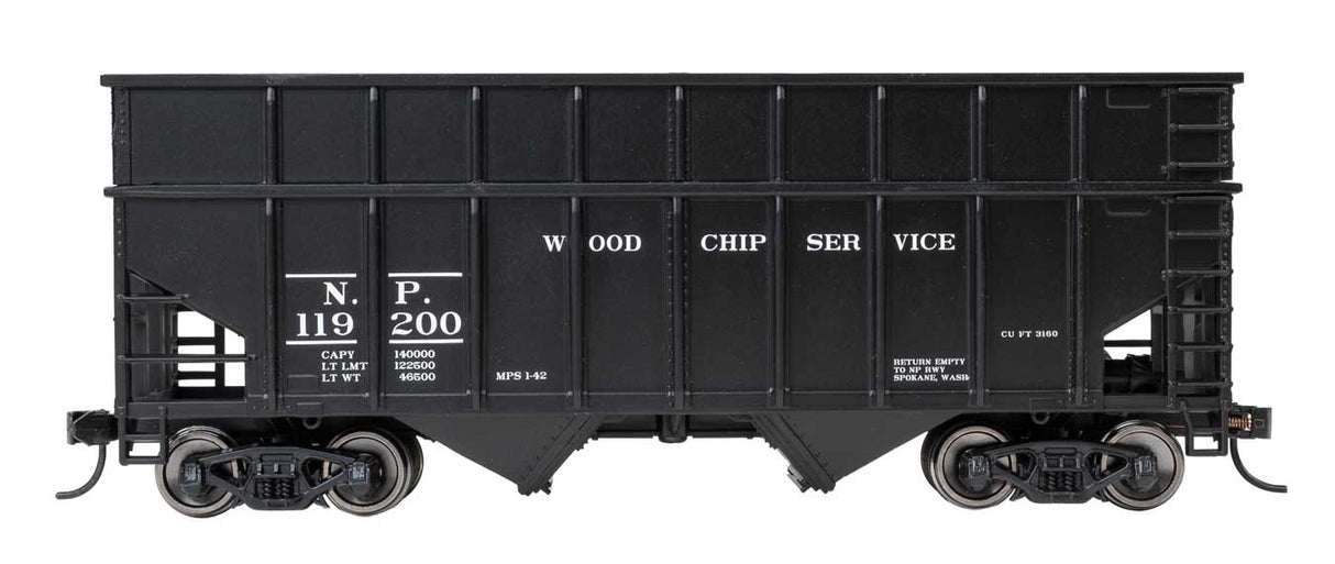 PREORDER Walthers Mainline HO 910-6815 36' Wood Chip Hopper, Northern Pacific #119200 (black)