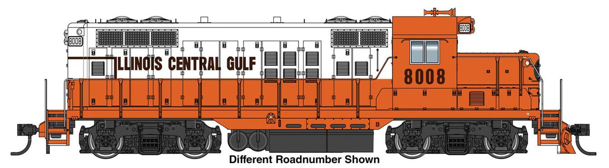 PREORDER Walthers Mainline HO 910-20511 EMD GP9 Phase II with Chopped Nose, ESU Locomotive Illinois Central Gulf #8067