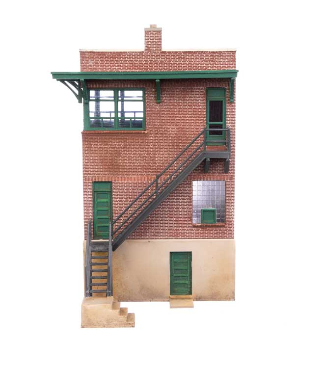 Walthers Cornerstone HO 933-3554 Pennsylvania Railroad Brick Interlocking Tower with Flat Roof Kit
