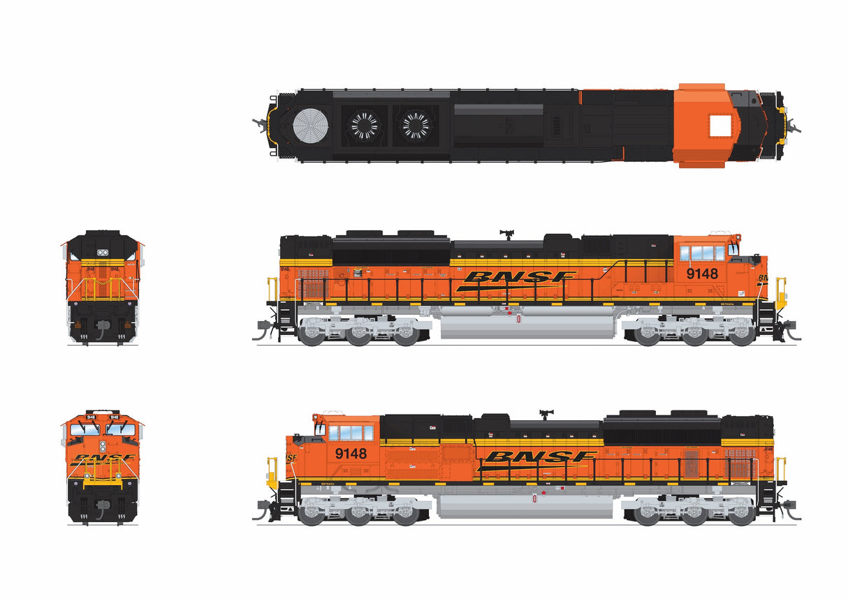 PREORDER Broadway Limited Imports HO 10423 EMD SD70ACe, BNSF #9148, Swoosh Scheme, No-Sound / DCC-Ready