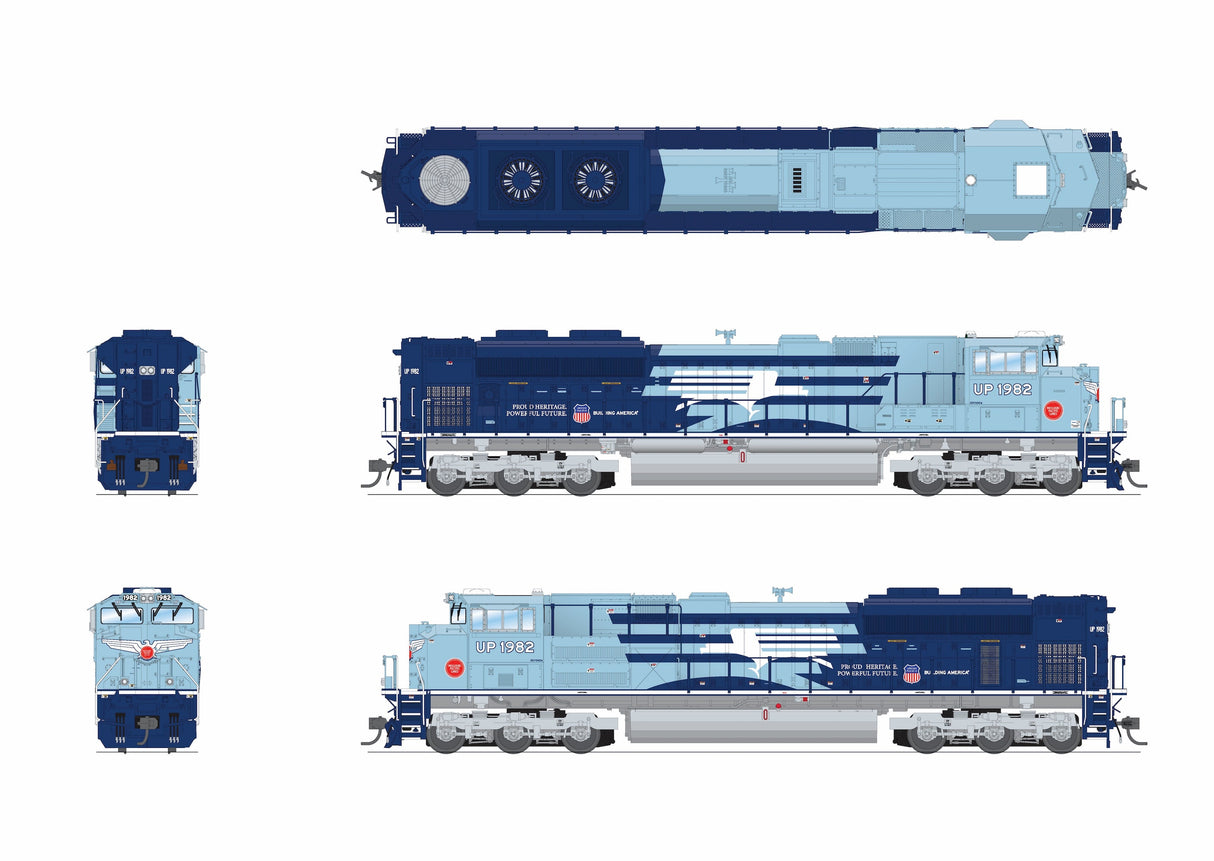 PREORDER Broadway Limited Imports HO 10440 EMD SD70ACe, Union Pacific 1982, Missouri Pacific Heritage livery, No-Sound / DCC-Ready