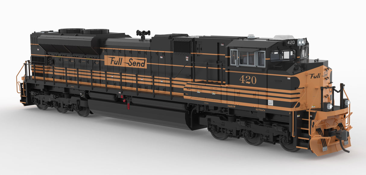 PREORDER Broadway Limited Imports HO 10457 EMD SD70ACe,  422, "Full Send" 5-Stripe Scheme, Paragon4 Sound/DC/DCC, w/ Smoke, HO (Hyce Tra