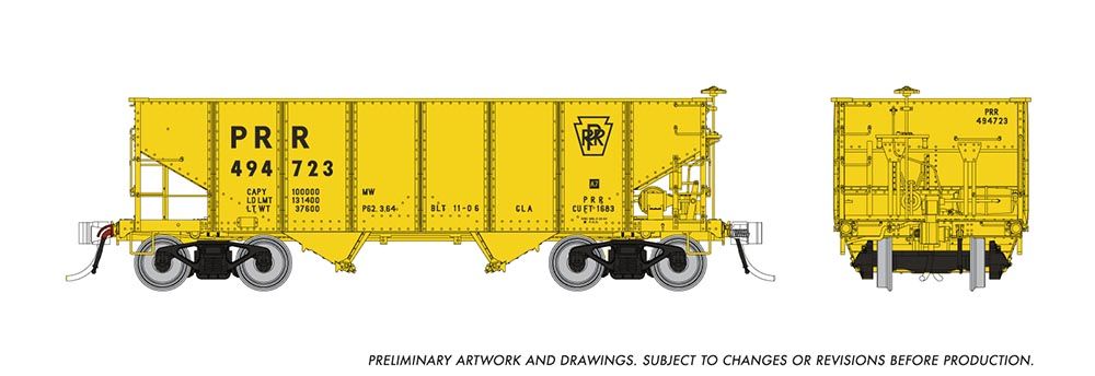 Rapido HO 148012 PRR GLa 2-Bay Hoppers, Pennsylvania Railroad (MOW Service) (3)
