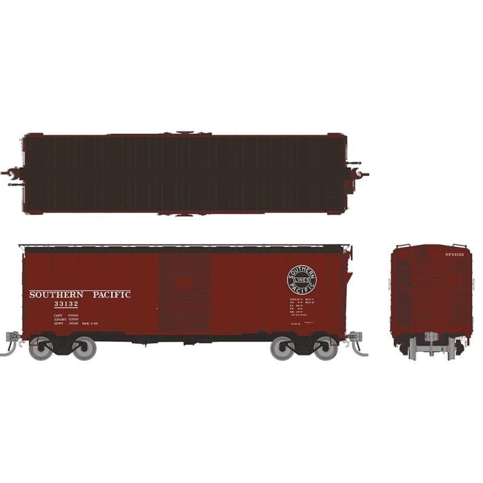 PREORDER Rapido HO 180004 1937 AAR 40' Boxcar with Square Corner, Southern Pacific Set #1 (6) | 313.22
