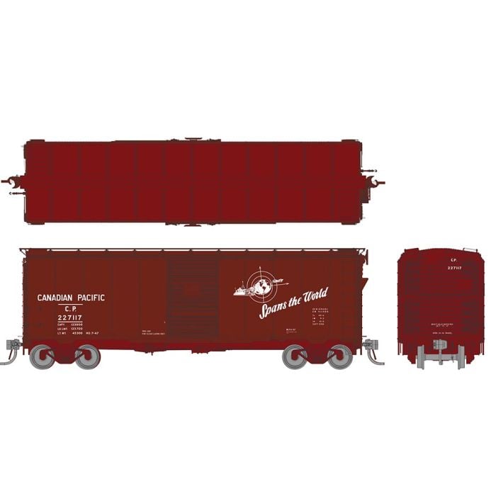 PREORDER Rapido HO 183001 1937 AAR 40' Boxcar CP Version, Canadian Pacific Set #1 (6) | 313.22