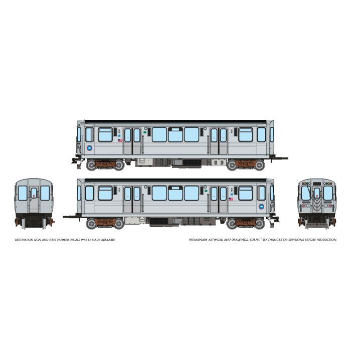 PREORDER Rapido HO 208511 CTA 2600-series L, Chicago Transit Authority "Circle Logo" #2999/3000 (DCC & Sound Equipped) (2-Pack)