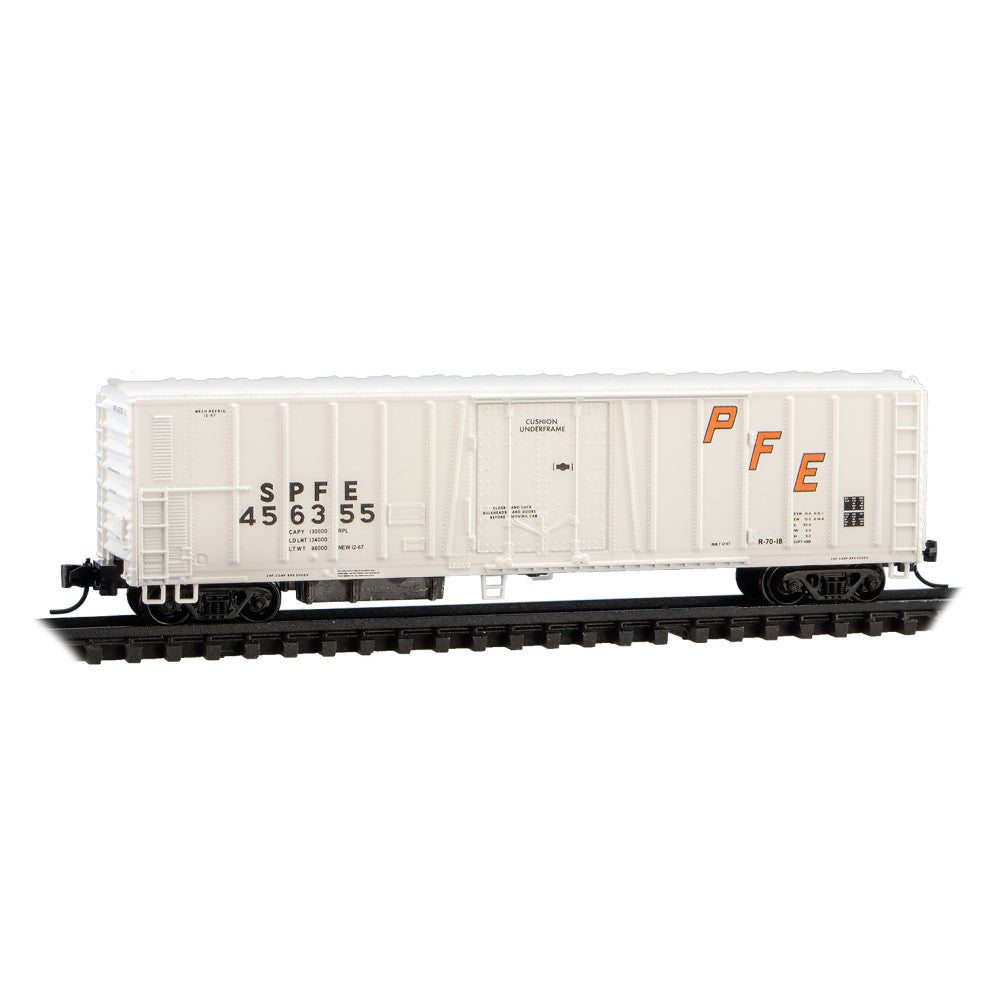 Micro-Trains N 081 00 070 PC&F Class R-70-13 Steel Mechanical Reefer No Roofwalk, Pacific Fruit Express #456355