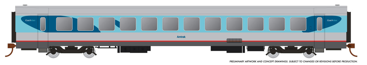 Rapido HO 25107 RTL Add-On Turboliner Coach, Amtrak