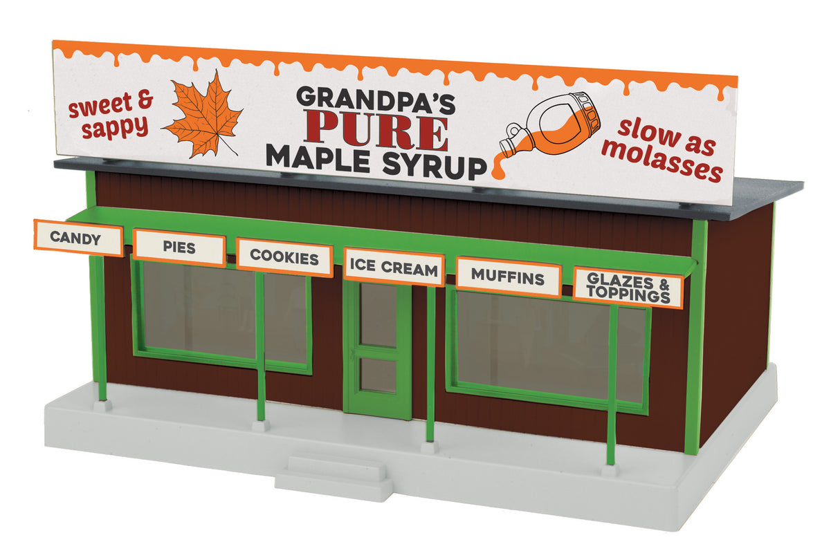 MTH RailKing O 30-90636 Road Side Stand, Grandpa's Maple Syrup (Public Delivery Track)