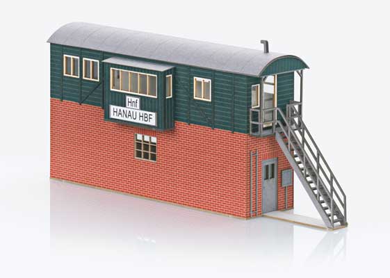 PREORDER Minitrix N 66338 Hanau Main Station Temporary Signal Tower Laser-Cut Kit | 43.69