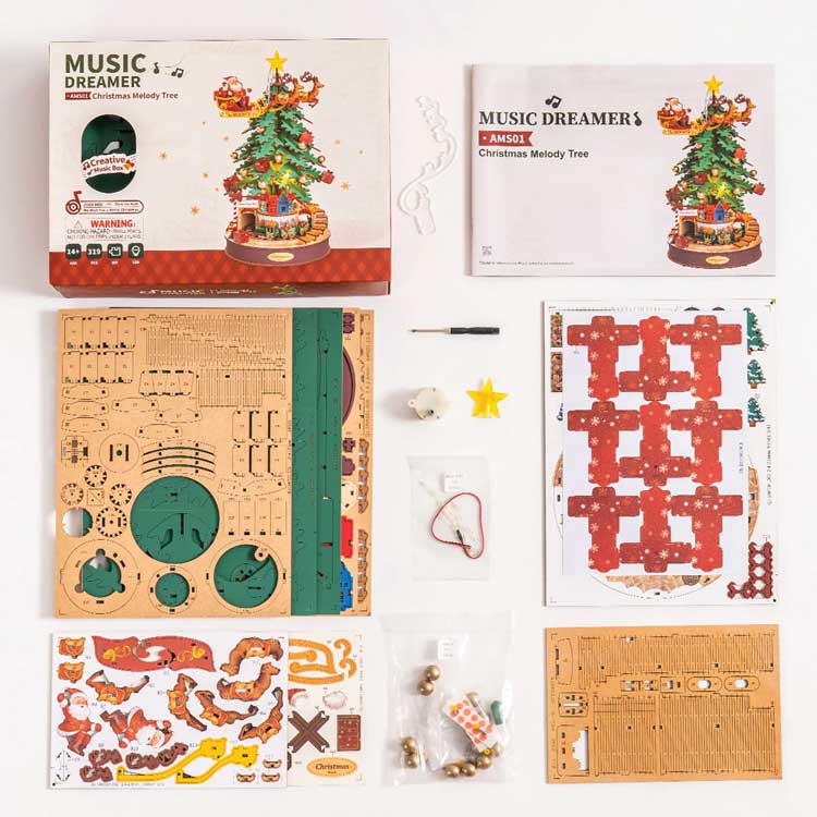 Robotime AMS01 Christmas Melody Tree Music Dreamer Kit, 3D Puzzle