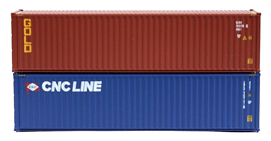 Jacksonville Terminal Company N 405806 40' High Cube Containers with Magnetic System, CNC Line/Gold (2)