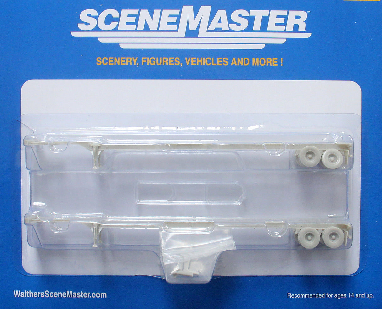 Walthers SceneMaster HO 949-4600 53' Container Chassis, Undecorated (2)