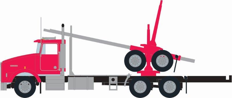 Trainworx N 48083 Kenworth T800 Logging Truck, Red