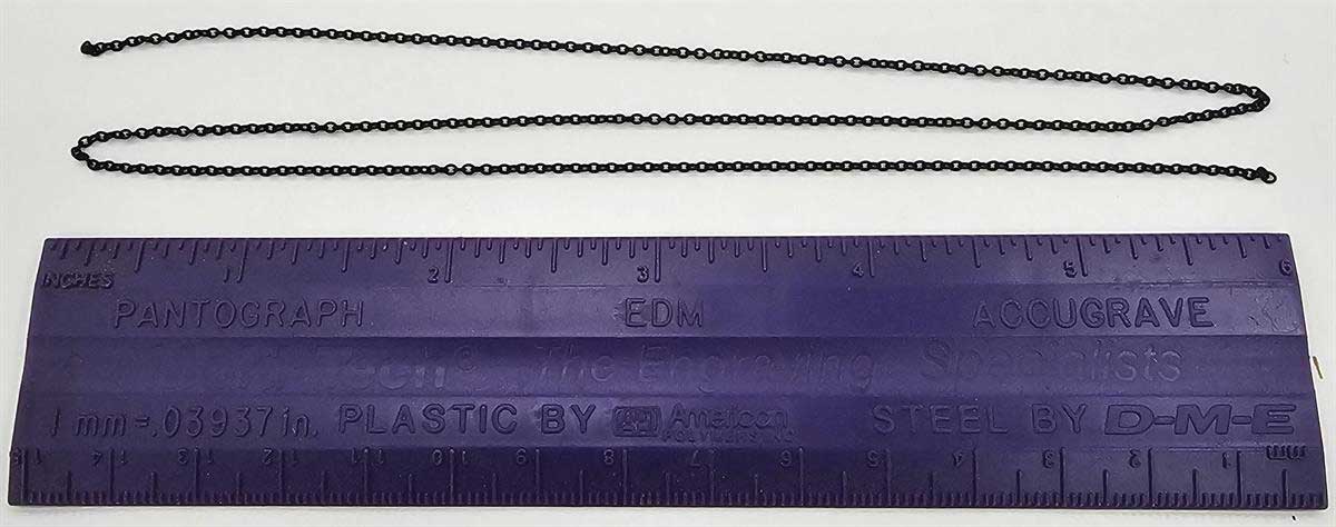 Tichy Train Group 8336 Blackened Brass Chain, 23 Links Per Inch, 18" 45.7cm Length